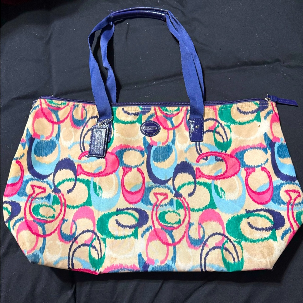 Authentic Vintage Coach IKAT Tote Bag Carryall